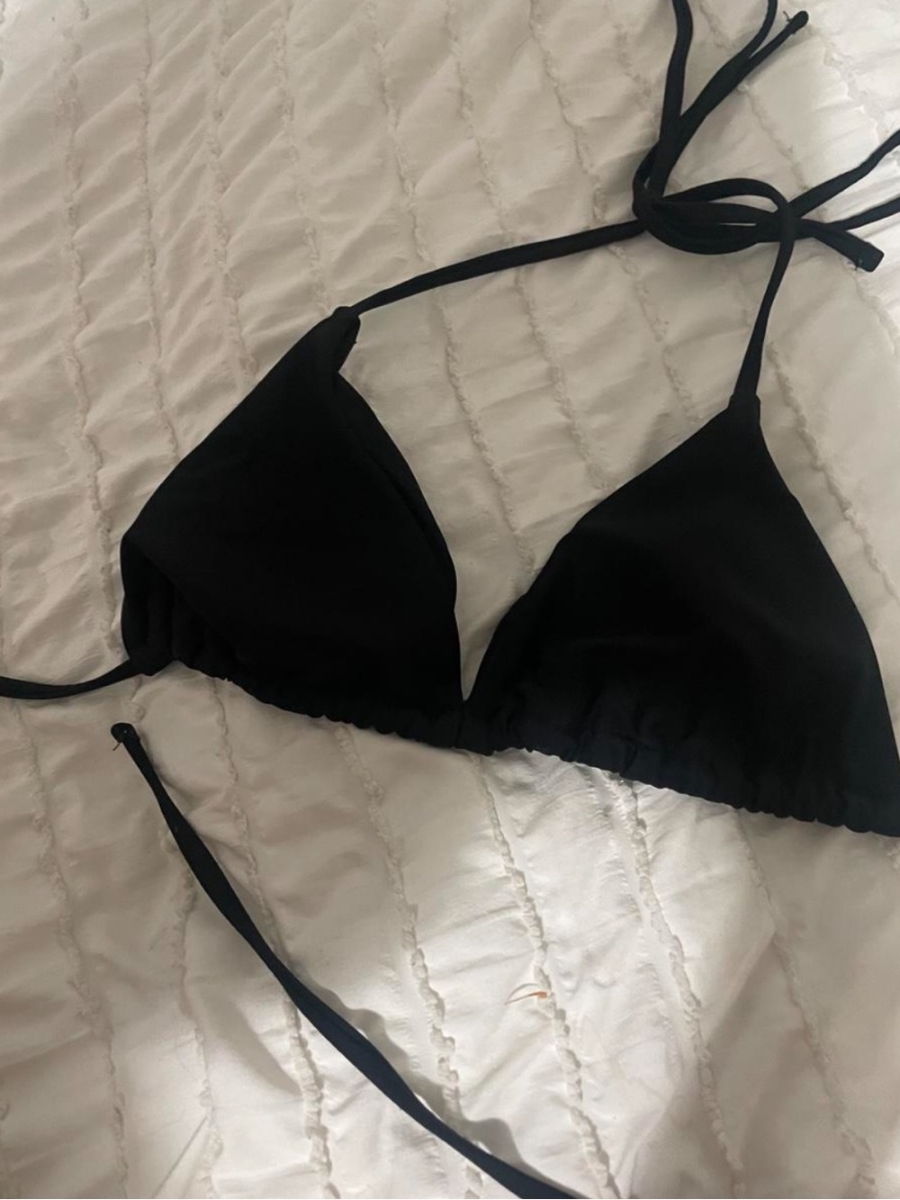 aerie Black Triangle String Bikini Top